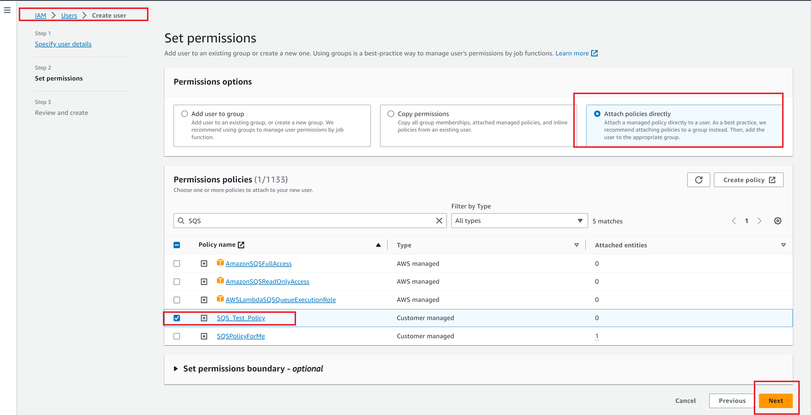 Create user and access key, secret key